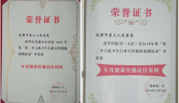 市三医院荣获年度健康传播最佳团队、年度健康传播最佳案例两项荣誉